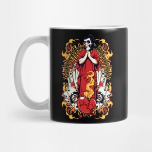 zombie in red costume and heart Mug